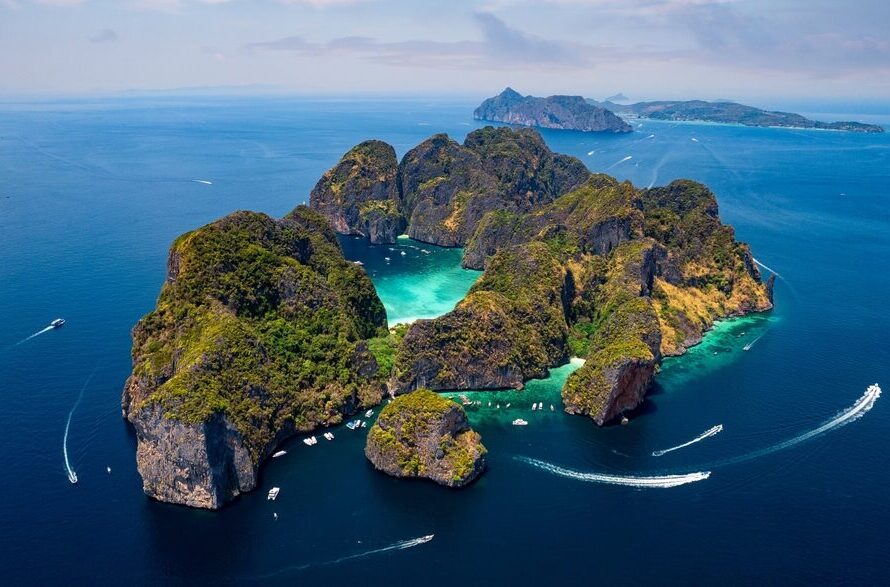 Travel,Drone,Photo,Of,Phi,Phi,Leh,With,Maya,Bay